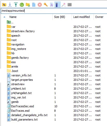 read/write access to mounted app.img (here via SSH connection)