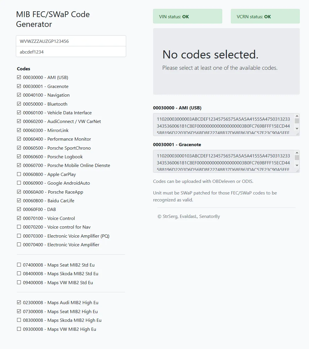 MST2 FEC/SWaP Code Generator screenshot