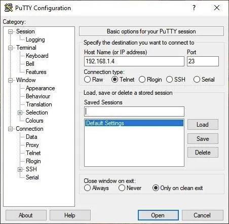 Click open to connect to unit