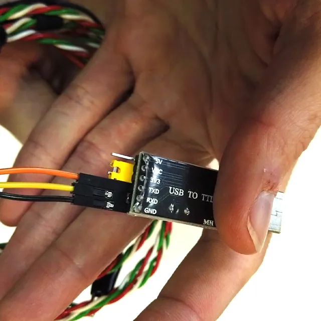 PC end of the cable and USB serial converter.